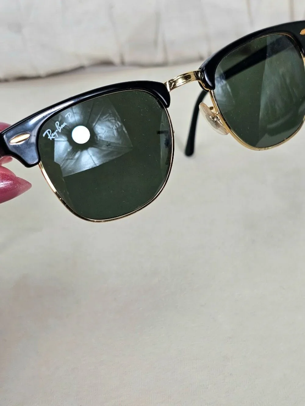 Ray-Ban Clubmaster Polarized Sunglasses RB3016 Black Gold Classic G15 Lenses w/ - Picture 5 of 13